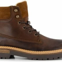 NoGRZ C.Ribart - Wol Gevoerde Halfhoge Damesschoen - Cognac Bruin Leer - Maat 40