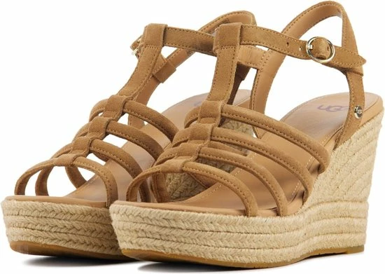 UGG Espadrilles Dames / Damesschoenen - Suède - Sleehak Hoogte 9 Cm - 1119952 - Cognac - Maat 39 4 UGG Espadrilles Dames / Damesschoenen - Suède - Sleehak Hoogte 9 Cm - 1119952 - Cognac - Maat 39 - Afbeelding 2