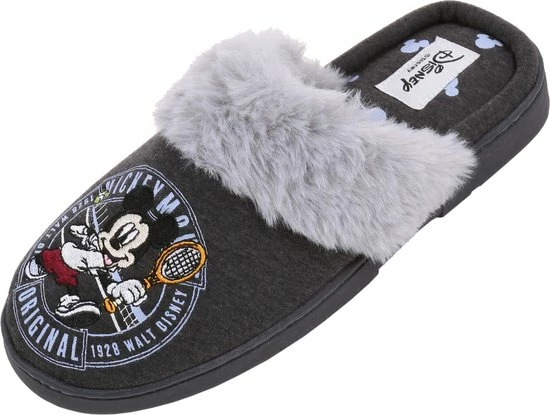 Grijze Damespantoffels Met Zacht En Aangenaam Imitatiebont En Een Geborduurde Afbeelding - Mickey Mouse DISNEY / 40-41 3 Grijze Damespantoffels Met Zacht En Aangenaam Imitatiebont En Een Geborduurde Afbeelding - Mickey Mouse DISNEY / 40-41