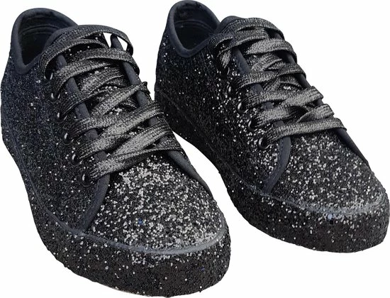 CHIAMAX Dames – Glitter Sneaker - Rock ’n Roll Schoen – Gay Pride - Party Shoe - Shine Schoe – Jaren 60 - De Toppers - Feest – Festival - Kerstmis - Carnaval – Zwart – 39 3 CHIAMAX Dames – Glitter Sneaker - Rock ’n Roll Schoen – Gay Pride - Party Shoe - Shine Schoe – Jaren 60 - De Toppers - Feest – Festival - Kerstmis - Carnaval – Zwart – 39