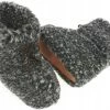 Oncedoce Wollen Sloffen - Winter Pantoffels 100% ECHT Lamswol En Leer - MAAT 44 - Leren Zooltjes – Veters - Handgemaakte Slofjes - Kleur Donkergrijs Gemêleerd -Dames Winkel 550x424