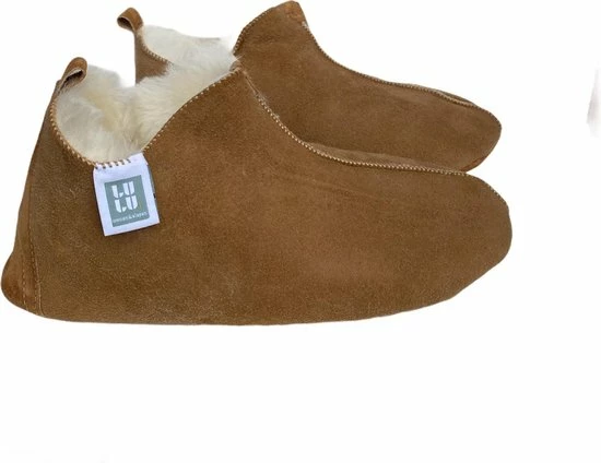 LuLu Wonen LuLu- Leren Sloffen / Pantoffels Gevoerd Met Schapenvacht - Maat 45 17 LuLu Wonen LuLu- Leren Sloffen / Pantoffels Gevoerd Met Schapenvacht - Maat 45 - Afbeelding 15