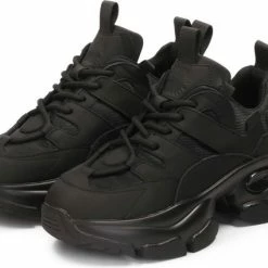 Kazar Studio Moderne Zwarte Damessneakers Van Gecombineerde Materialen -Dames Winkel 550x425 10