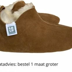 LuLu Wonen LuLu- Leren Sloffen / Pantoffels Gevoerd Met Schapenvacht - Maat 45