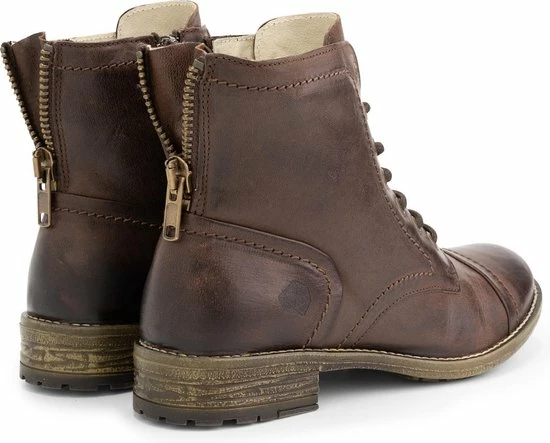 NoGRZ A.Aalto Leren Enkellaarzen Dames - Wol Gevoerde Veterschoenen - Donkerbruin Leer - Maat 38 6 NoGRZ A.Aalto Leren Enkellaarzen Dames - Wol Gevoerde Veterschoenen - Donkerbruin Leer - Maat 38 - Afbeelding 4