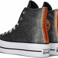 Converse Chuck Taylor All Star Lift Hi Hoge Sneakers - Leren Sneaker - Dames - Zilver - Maat 40