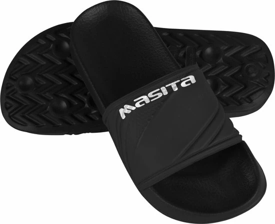 Masita | Badslippers Zonder Klittenband - Met Comfortabel Voetbed - BLACK - 45 3 Masita | Badslippers Zonder Klittenband - Met Comfortabel Voetbed - BLACK - 45