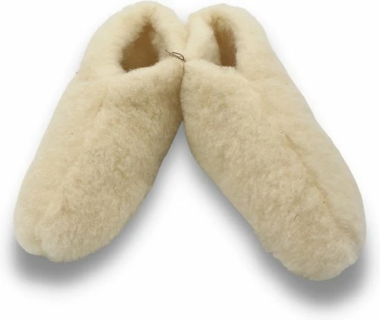 DINA Wollen Sloffen 100% Wol Pantoffels - Wit - Maat 38 5 DINA Wollen Sloffen 100% Wol Pantoffels - Wit - Maat 38 - Afbeelding 3