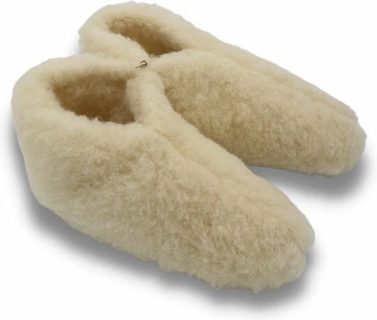 DINA Wollen Sloffen 100% Wol Pantoffels - Wit - Maat 38 6 DINA Wollen Sloffen 100% Wol Pantoffels - Wit - Maat 38 - Afbeelding 4