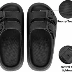 Geweo Slippers - Badslippers Heren Dames - Strand Sandalen Dubbele Gesp - Pillow Slides Slippers - Kerstmis - Kerstfeest - Christmas Gift - Unisex - Dikke Zool Antislip - Lichtgewicht - Zwart - Maat 3738 10 Geweo Slippers - Badslippers Heren Dames - Strand Sandalen Dubbele Gesp - Pillow Slides Slippers - Kerstmis - Kerstfeest - Christmas Gift - Unisex - Dikke Zool Antislip - Lichtgewicht - Zwart - Maat 3738 -Dames Winkel 550x470 2