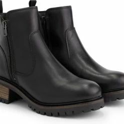 Mysa Ivy Dames Leren Enkellaarzen - Gevoerde Boots - Zwart Leer - Maat 42 -Dames Winkel 550x472 6