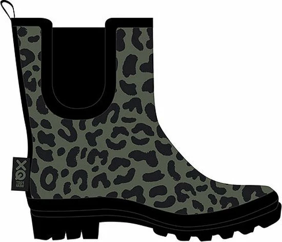 XQ Footwear - Regenlaarzen - Rubber Laarzen - Dames - Festival - Panterprint - Laag Model - Rubber - Groen - Zwart - Maat 42 3 XQ Footwear - Regenlaarzen - Rubber Laarzen - Dames - Festival - Panterprint - Laag Model - Rubber - Groen - Zwart - Maat 42