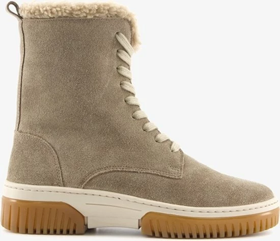 Hush Puppies Gevoerde Dames Veterboots - Beige - Maat 38 - Echt Leer 9 Hush Puppies Gevoerde Dames Veterboots - Beige - Maat 38 - Echt Leer - Afbeelding 7