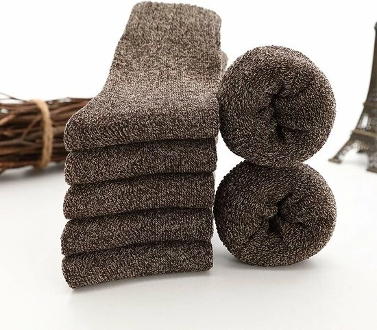 Merkloos Huissokken - Huissokken Dames - Wollen Sokken - Thermosokken - Warme Sokken - Winter Sokken - Bruin - 1 Paar 4 Merkloos Huissokken - Huissokken Dames - Wollen Sokken - Thermosokken - Warme Sokken - Winter Sokken - Bruin - 1 Paar - Afbeelding 2