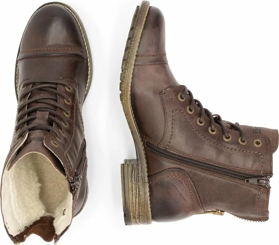 NoGRZ A.Aalto Leren Enkellaarzen Dames - Wol Gevoerde Veterschoenen - Donkerbruin Leer - Maat 38 7 NoGRZ A.Aalto Leren Enkellaarzen Dames - Wol Gevoerde Veterschoenen - Donkerbruin Leer - Maat 38 - Afbeelding 5