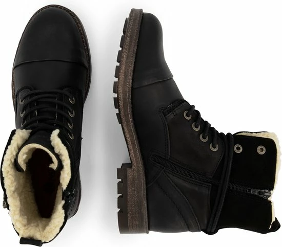 NoGRZ P.Post - Dames Leren Enkellaars - Winter Veterboots - Wol Gevoerd - Zwart - Maat 42 12 NoGRZ P.Post - Dames Leren Enkellaars - Winter Veterboots - Wol Gevoerd - Zwart - Maat 42 - Afbeelding 10