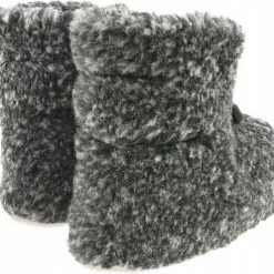 Oncedoce Wollen Sloffen - Winter Pantoffels 100% ECHT Lamswol En Leer - MAAT 44 - Leren Zooltjes – Veters - Handgemaakte Slofjes - Kleur Donkergrijs Gemêleerd -Dames Winkel 550x496 1