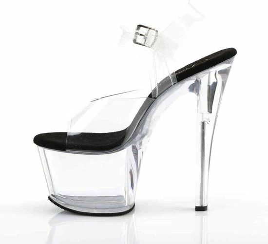 Pleaser Sandaal Met Enkelband, Paaldans Schoenen -40 Shoes- SKY-308 Paaldans Schoenen Zwart/Transparant 5 Pleaser Sandaal Met Enkelband, Paaldans Schoenen -40 Shoes- SKY-308 Paaldans Schoenen Zwart/Transparant - Afbeelding 3