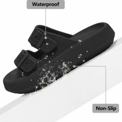 Geweo Slippers - Badslippers Heren Dames - Strand Sandalen Dubbele Gesp - Pillow Slides Slippers - Kerstmis - Kerstfeest - Christmas Gift - Unisex - Dikke Zool Antislip - Lichtgewicht - Zwart - Maat 3738 13 Geweo Slippers - Badslippers Heren Dames - Strand Sandalen Dubbele Gesp - Pillow Slides Slippers - Kerstmis - Kerstfeest - Christmas Gift - Unisex - Dikke Zool Antislip - Lichtgewicht - Zwart - Maat 3738 -Dames Winkel 550x511