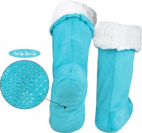 JAXY Huissokken - Verwarmde Sokken - Sloffen - Anti Slip Sokken - Warme Sokken - Fleece Sokken - Dikke Sokken - Fluffy Sokken - Pantoffels - Slof Sokken - Maat M/L - Lake Blue 8 JAXY Huissokken - Verwarmde Sokken - Sloffen - Anti Slip Sokken - Warme Sokken - Fleece Sokken - Dikke Sokken - Fluffy Sokken - Pantoffels - Slof Sokken - Maat M/L - Lake Blue - Afbeelding 6