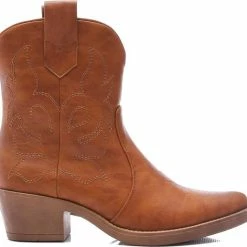 Weloveshoes SmileFavorites® Dames Cowboylaarzen Met Hak Kort - Imitatieleer - Camel - Maat 37 -Dames Winkel 550x517 4