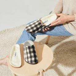 Birkenstock Zermatt Shearling Pantoffels Plaid White Wolvilt Regular-fit - Maat 43 -Dames Winkel 550x518 4