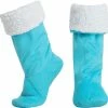 JAXY Huissokken - Verwarmde Sokken - Sloffen - Anti Slip Sokken - Warme Sokken - Fleece Sokken - Dikke Sokken - Fluffy Sokken - Pantoffels - Slof Sokken - Maat M/L - Lake Blue -Dames Winkel 550x542