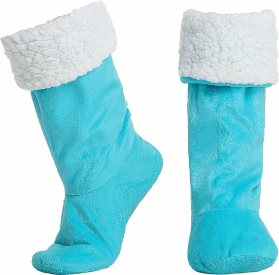 JAXY Huissokken - Verwarmde Sokken - Sloffen - Anti Slip Sokken - Warme Sokken - Fleece Sokken - Dikke Sokken - Fluffy Sokken - Pantoffels - Slof Sokken - Maat M/L - Lake Blue 3 JAXY Huissokken - Verwarmde Sokken - Sloffen - Anti Slip Sokken - Warme Sokken - Fleece Sokken - Dikke Sokken - Fluffy Sokken - Pantoffels - Slof Sokken - Maat M/L - Lake Blue