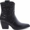 Weloveshoes SmileFavorites® Dames Cowboylaarzen Met Hak Kort - Imitatieleer - Zwart - Maat 37