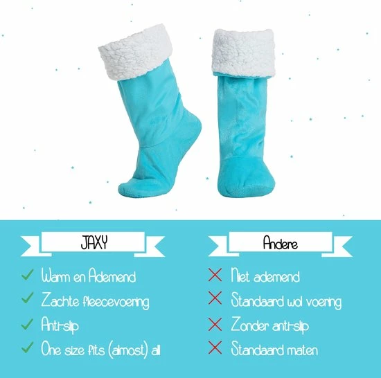 JAXY Huissokken - Verwarmde Sokken - Sloffen - Anti Slip Sokken - Warme Sokken - Fleece Sokken - Dikke Sokken - Fluffy Sokken - Pantoffels - Slof Sokken - Maat M/L - Lake Blue 9 JAXY Huissokken - Verwarmde Sokken - Sloffen - Anti Slip Sokken - Warme Sokken - Fleece Sokken - Dikke Sokken - Fluffy Sokken - Pantoffels - Slof Sokken - Maat M/L - Lake Blue - Afbeelding 7