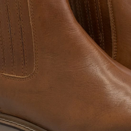 Travelin' Ruca Dames Leren Enkellaarzen - Stoere Chelseaboots - Cognac Bruin Leer - Maat 38 4 Travelin' Ruca Dames Leren Enkellaarzen - Stoere Chelseaboots - Cognac Bruin Leer - Maat 38 - Afbeelding 2