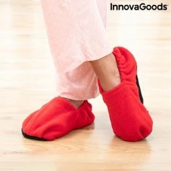 Innovagoods VERWARDE SLIPPERS, OP TE WARMEN IN DE MAGNETRON ROOD - Magnetron Sloffen Dames - Magnetron Sloffen Heren - Magnetron Sloffen - Warmies Sloffen - Verwarmde Sloffen - Warmte Sloffen - Magnetron Sokken - Warmies Slippies - Warmte Pantoffels - Hot Feet -Dames Winkel 550x550 131