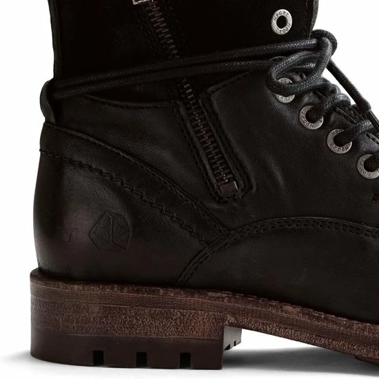 NoGRZ P.Post - Dames Leren Enkellaars - Winter Veterboots - Wol Gevoerd - Zwart - Maat 42 7 NoGRZ P.Post - Dames Leren Enkellaars - Winter Veterboots - Wol Gevoerd - Zwart - Maat 42 - Afbeelding 5