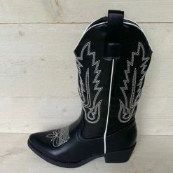 Weloveshoes SmileFavorites® Dames Cowboylaarzen Met Hak - Imitatieleer - Zwart - Maat 37