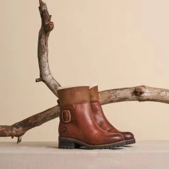 Travelin' Gyre - Leren Dames Enkellaarzen - Wol Gevoerd - Cognac Bruin Leer - Maat 40 -Dames Winkel 550x550 227