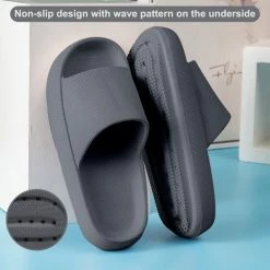 Geweo - Badslippers - EVA Slippers Heren Dames - Pillow Slides - Kerstmis - Kerstfeest - Christmas Gift - Unisex - Verdikte - Antislip - Lichtgewicht - Donker Grijs - Maat 40/41 -Dames Winkel 550x550 289