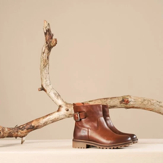 Travelin' Vadfoss Dames Enkellaarzen - Wol Gevoerde Boots - Cognac Leer - Maat 36 10 Travelin' Vadfoss Dames Enkellaarzen - Wol Gevoerde Boots - Cognac Leer - Maat 36 - Afbeelding 8