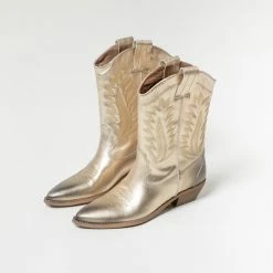 Sacha - Dames - Goudkleurige Leren Cowboy Laarzen - Maat 40 -Dames Winkel 550x550 34