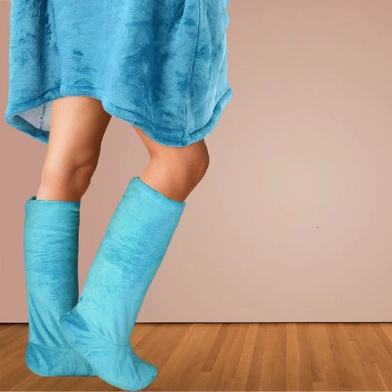 JAXY Huissokken - Verwarmde Sokken - Sloffen - Anti Slip Sokken - Warme Sokken - Fleece Sokken - Dikke Sokken - Fluffy Sokken - Pantoffels - Slof Sokken - Maat M/L - Lake Blue 7 JAXY Huissokken - Verwarmde Sokken - Sloffen - Anti Slip Sokken - Warme Sokken - Fleece Sokken - Dikke Sokken - Fluffy Sokken - Pantoffels - Slof Sokken - Maat M/L - Lake Blue - Afbeelding 5