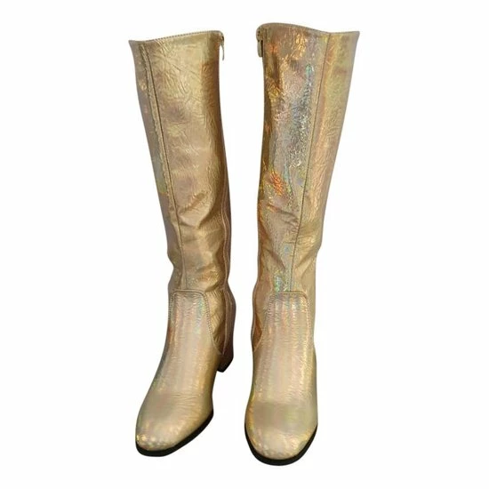 CHIAMAX Disco Laarzen - Retro Laarzen – Discofeest - Party - Retrofeest - Festival – Carnaval - Travestie - De Toppers - Hologram Goud - 42 4 CHIAMAX Disco Laarzen - Retro Laarzen – Discofeest - Party - Retrofeest - Festival – Carnaval - Travestie - De Toppers - Hologram Goud - 42 - Afbeelding 2