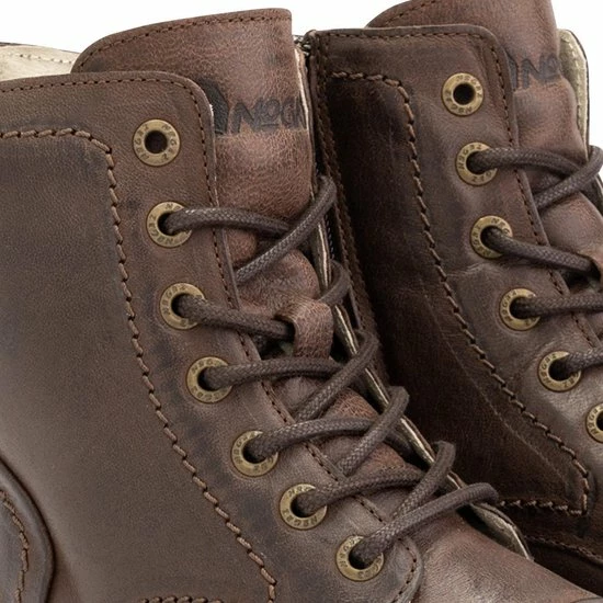 NoGRZ A.Aalto Leren Enkellaarzen Dames - Wol Gevoerde Veterschoenen - Donkerbruin Leer - Maat 38 4 NoGRZ A.Aalto Leren Enkellaarzen Dames - Wol Gevoerde Veterschoenen - Donkerbruin Leer - Maat 38 - Afbeelding 2