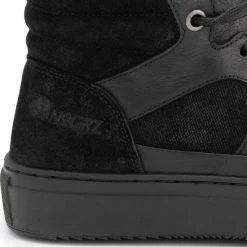 NoGRZ B.Longhena Hoge Leren Damessneakers - Gevoerde Veterschoenen - Zwart Leer - Maat 39 -Dames Winkel 550x550 65