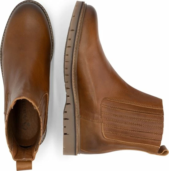 Travelin' Ruca Dames Leren Enkellaarzen - Stoere Chelseaboots - Cognac Bruin Leer - Maat 38 6 Travelin' Ruca Dames Leren Enkellaarzen - Stoere Chelseaboots - Cognac Bruin Leer - Maat 38 - Afbeelding 4