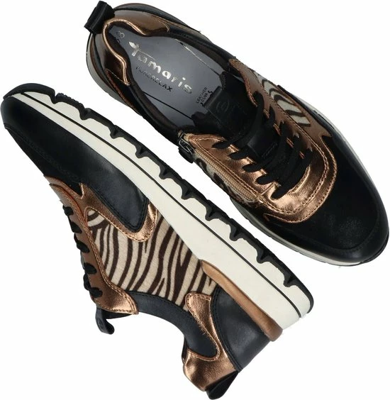 Tamaris Sneakers Zwart Leer 102406 - Dames - Maat 39 5 Tamaris Sneakers Zwart Leer 102406 - Dames - Maat 39 - Afbeelding 3