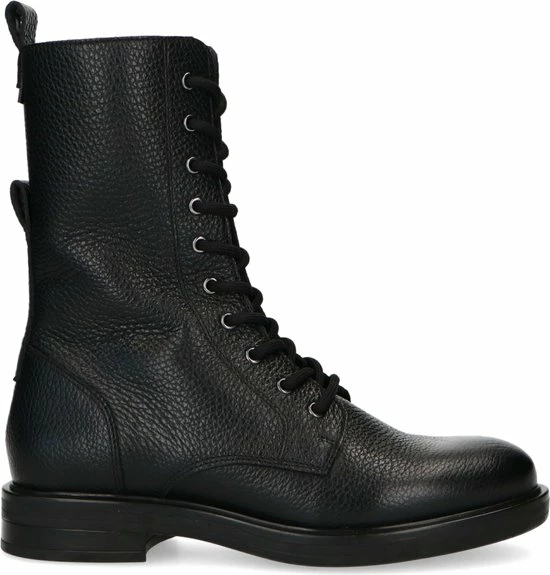 Manfield - Dames - Zwarte Leren Veterboots - Maat 40 3 Manfield - Dames - Zwarte Leren Veterboots - Maat 40