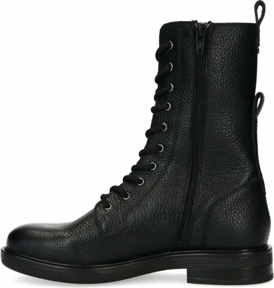 Manfield - Dames - Zwarte Leren Veterboots - Maat 40 6 Manfield - Dames - Zwarte Leren Veterboots - Maat 40 - Afbeelding 4