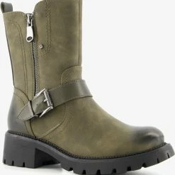 Super Cracks Supercracks Dames Biker Boots - Groen - Maat 38