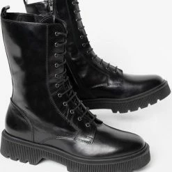 Ann Rocks Ann Rocks Veterboots Zwart Leer - Maat 39 -Dames Winkel 550x590 5