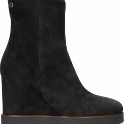 Notre-V 9636 Enkellaarsjes - Enkelboots Met Rits - Dames - Zwart - Maat 39