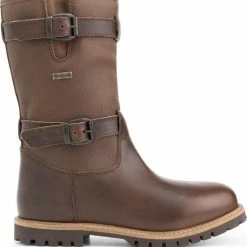 Travelin' Sweden Dames Outdoorlaarzen - Waterdicht En Ademend - Wol Gevoerde Wandellaars - Donkerbruin Leer - Maat 43